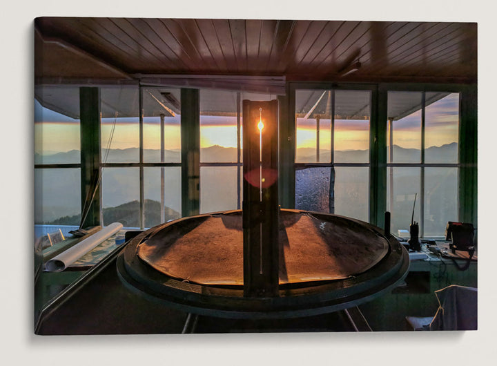 Osborne Fire Finder at Sunset, Carpenter Mountain Fire Lookout, Oregon