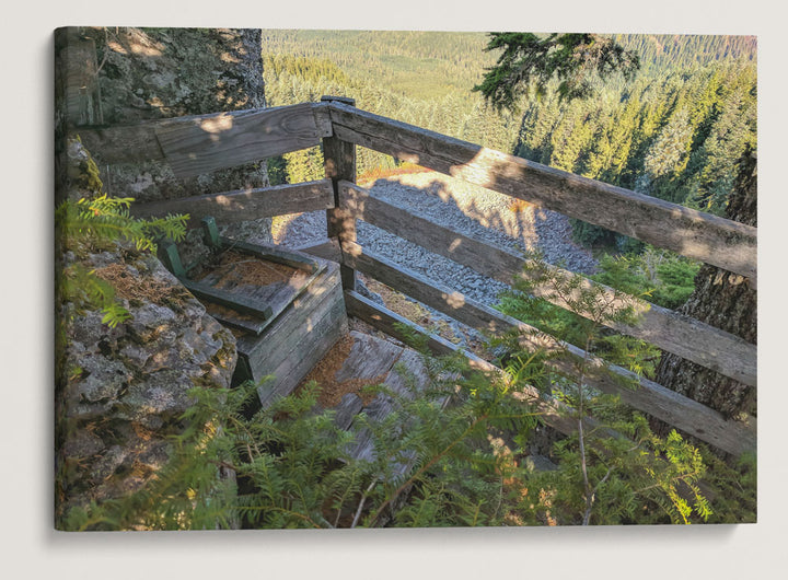 Historic Outhouse, Carpenter Mountain Fire Lookout, HJ Andrews Forest, Oregon, USA