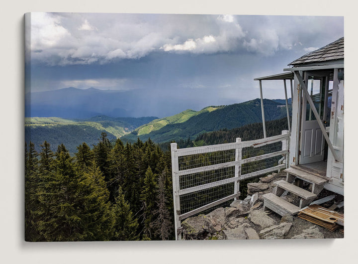 Thunderstorm Over Cascades Mountains From Carpenter Mountain Fire Lookout, Oregon, USA