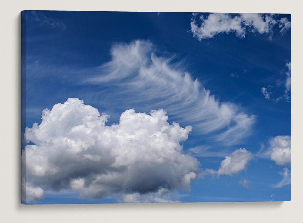 Cirrus and Cumulus Clouds Over Cascades Mtns, Willamette National Forest, Oregon, USA