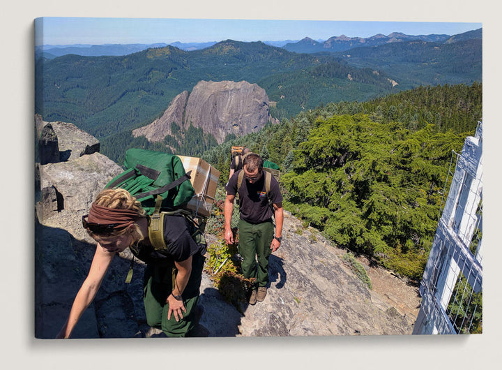 Firefighters Bring Water To Carpenter Mountain Fire Lookout, Willamette National Forest, Oregon, USA