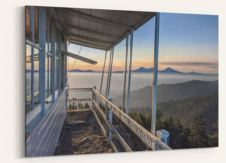 Three Sisters Wilderness and Smoke Inversion From Carpenter Mountain Fire Lookout, Oregon, USA