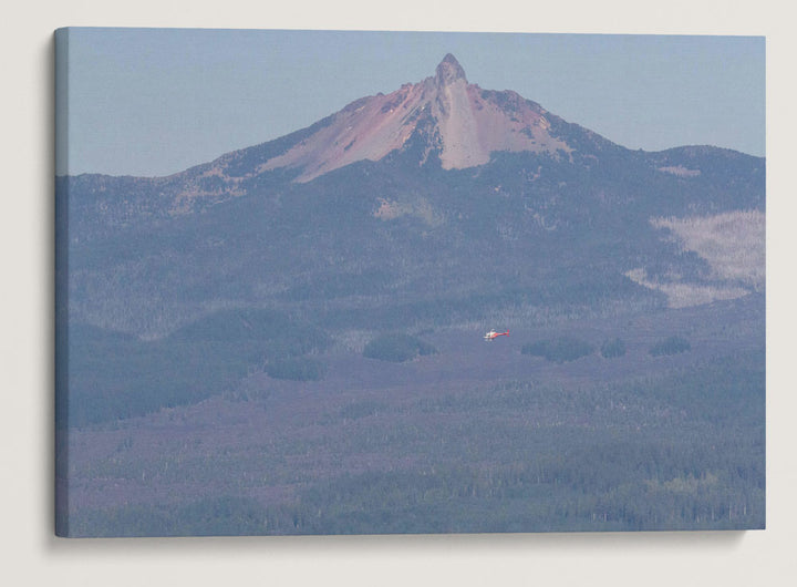 Fire Helicopter Over Mount Washington, Mount Washington Wilderness, Oregon, USA