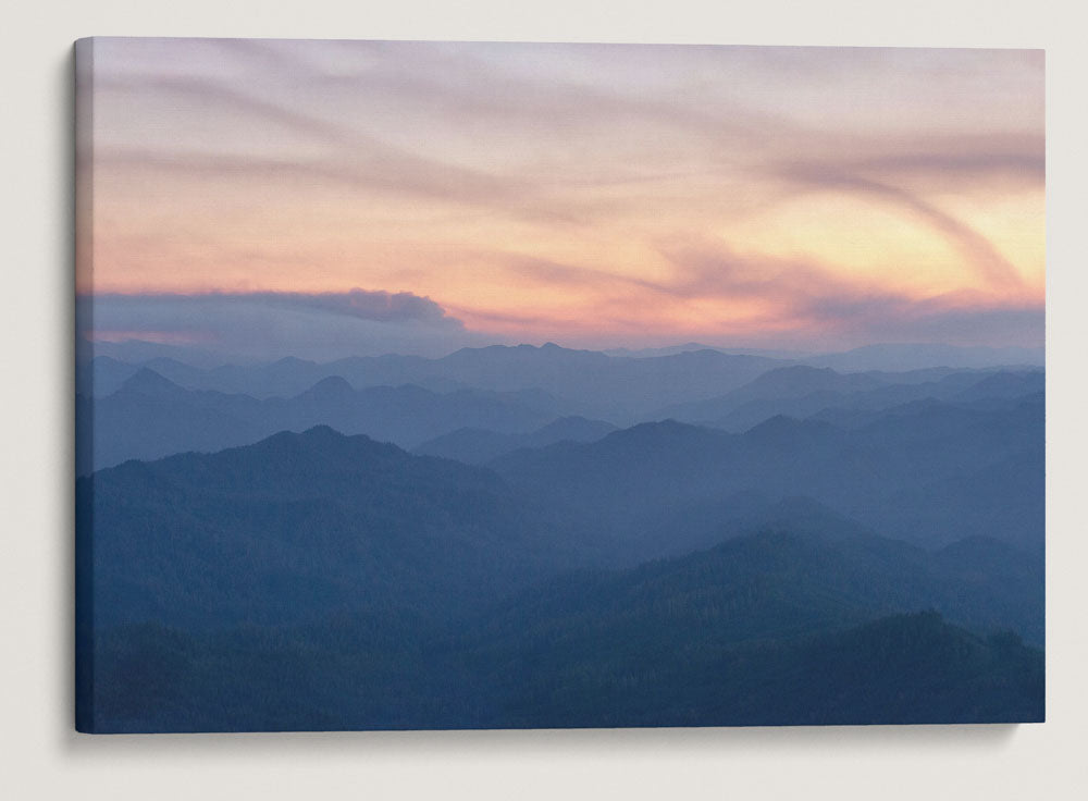 Jones Wildfire and Drift Smoke At Sunset, Willamette Forest, Oregon