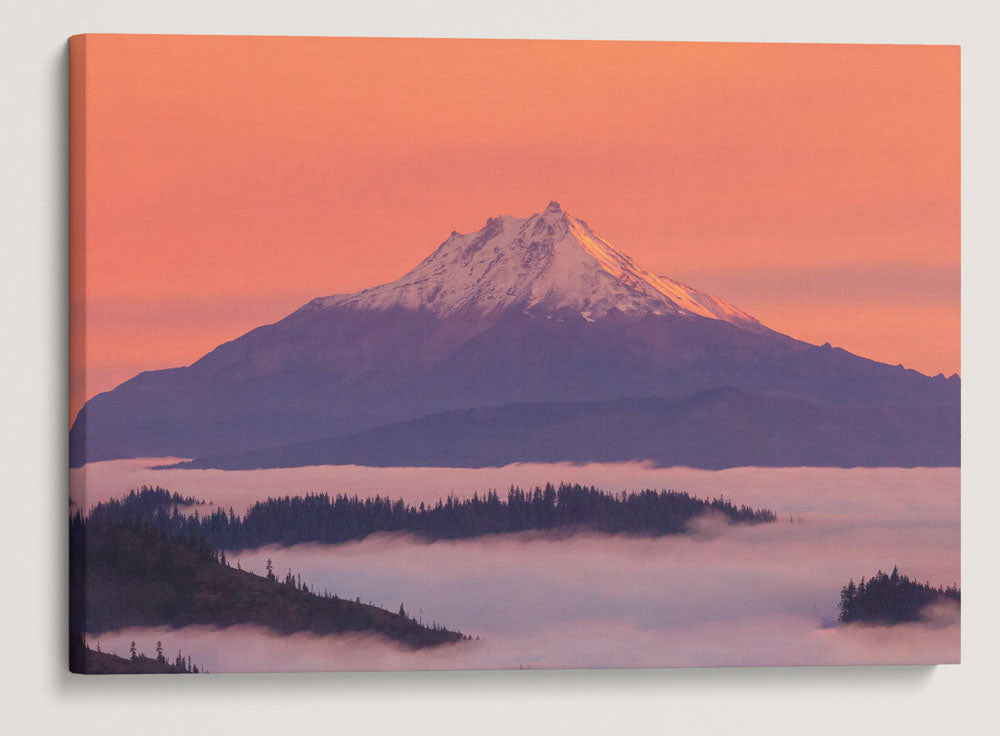 Mount Jefferson at Sunset With Marine Layer, Mount Jefferson Wilderness, Oregon