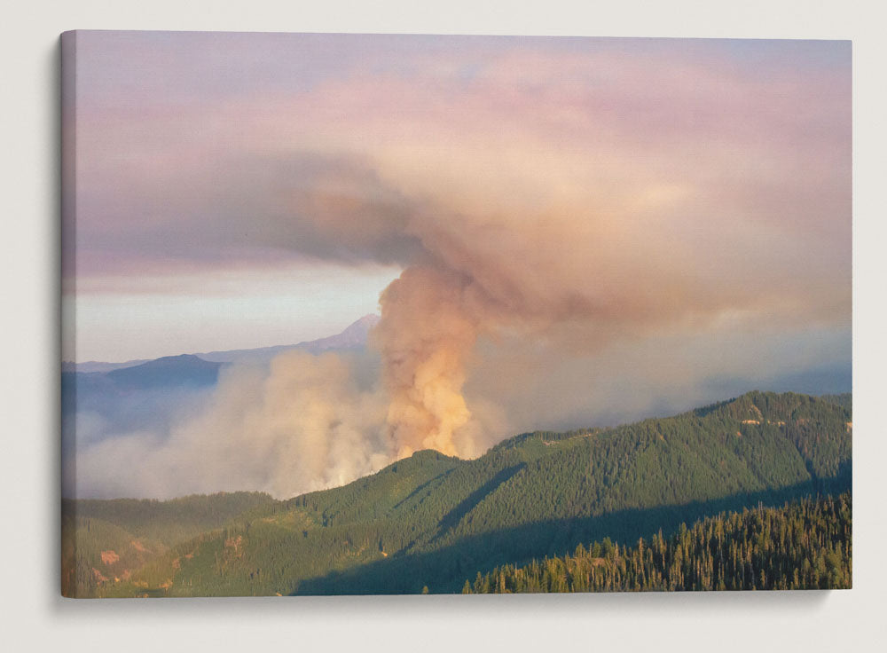 Knoll Wildfire From Carpenter Mountain Fire Lookout, Willamette Forest, Oregon