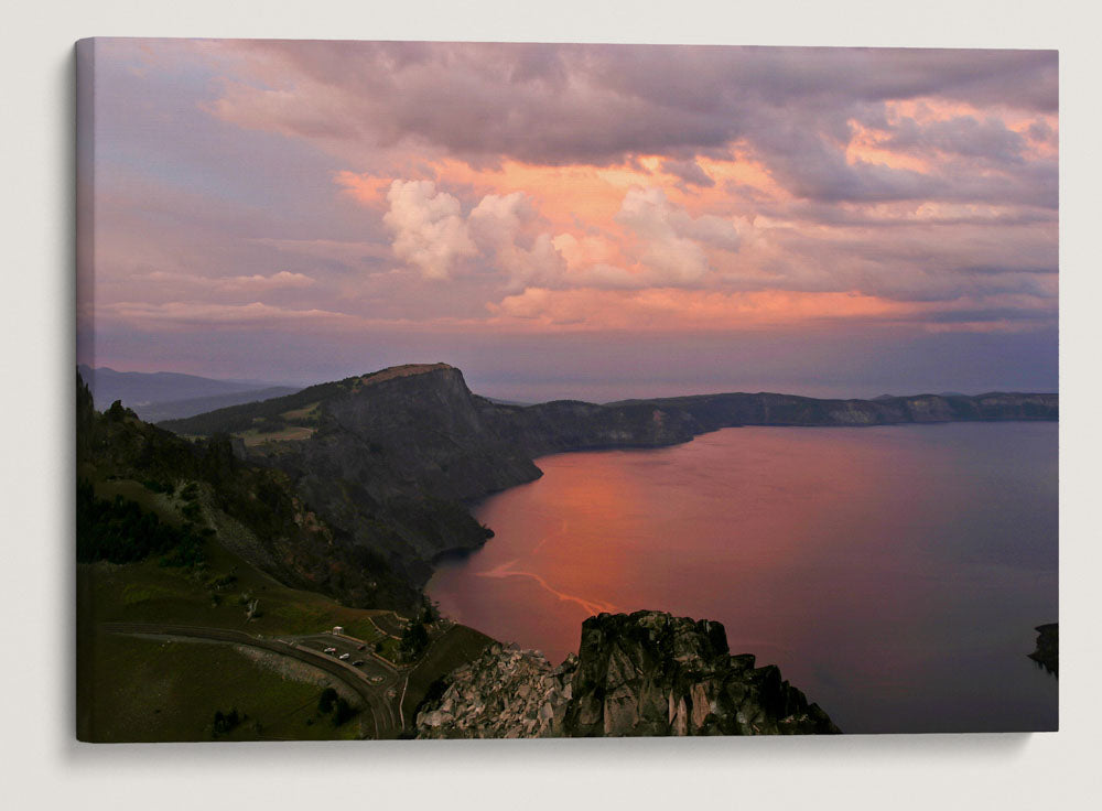 Stormy Skies At Sunset Over Crater Lake, Crater Lake National Park, Oregon, USA