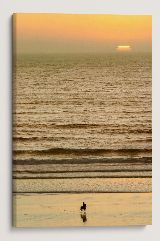 Horse and Rider at Sunset, Moonstone Beach, Trinidad, California