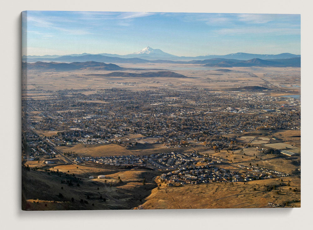 Klamath Falls Cityscape and Mount Shasta, Hogback Mountain, Oregon