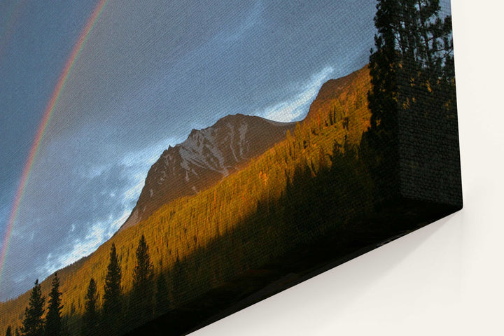 Lassen Peak and early morning rainbow, Lassen Volcanic National Park, California