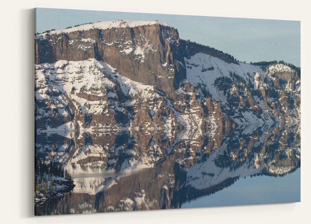 Llao Rock and Crater Lake in winter, Crater Lake National Park, Oregon