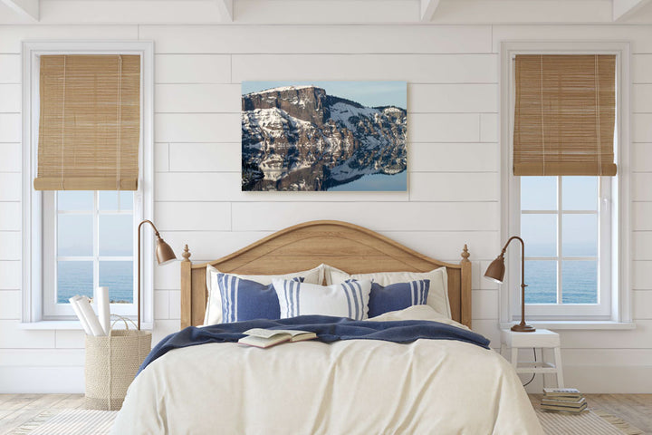 Llao Rock and Crater Lake in winter, Crater Lake National Park, Oregon