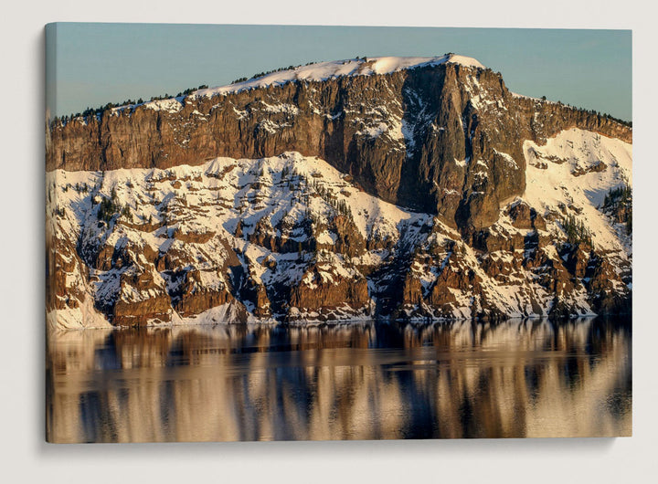 Llao Rock and Crater Lake In Winter, Crater Lake National Park, Oregon