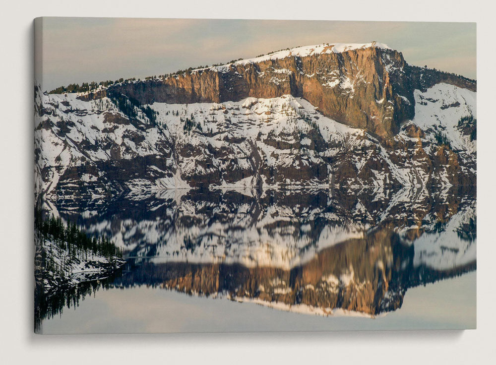 Llao Rock and Crater Lake In Winter, Crater Lake National Park, Oregon