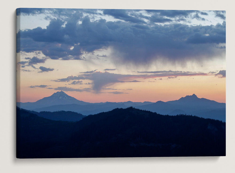 Mount Jefferson and Three-fingered Jack at Sunrise, Willamette Forest, Oregon