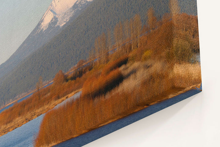 Agency Lake fall colors and Snow-capped Mount McLoughlin, Oregon