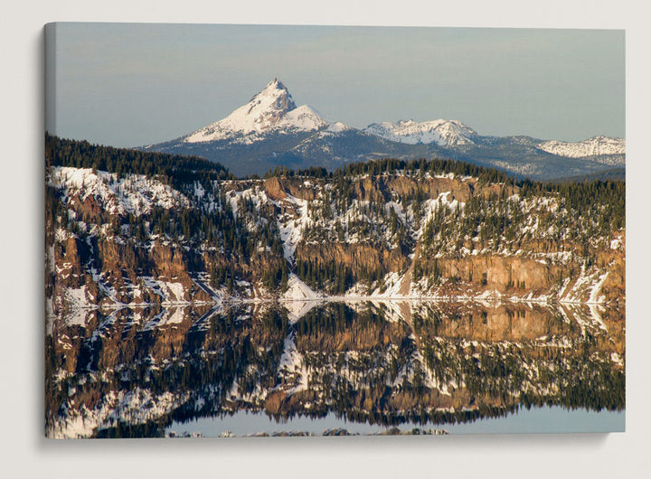 Inner Calder Rim Reflection With Thielsen Peak In Background, Crater Lake National Park, Oregon