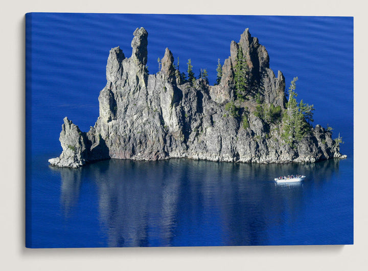 Phantom Ship and Tour Boat, Crater Lake National Park, Oregon