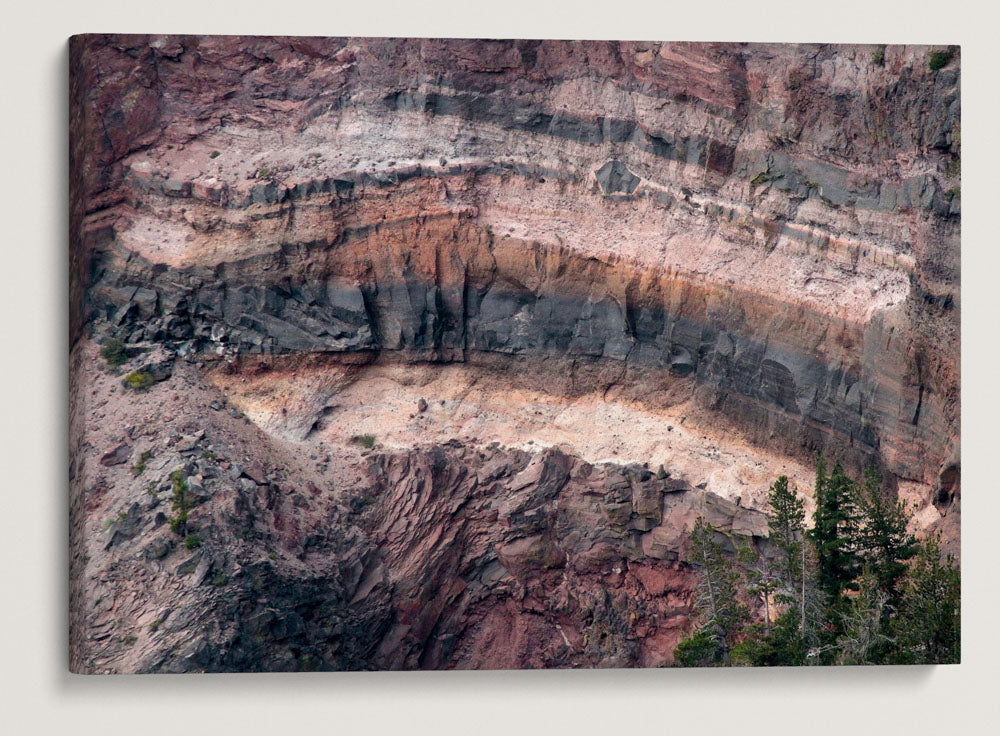 Geological Stratigraphy, Volcanic Rock Layers, Crater Lake National Park, Oregon, USA