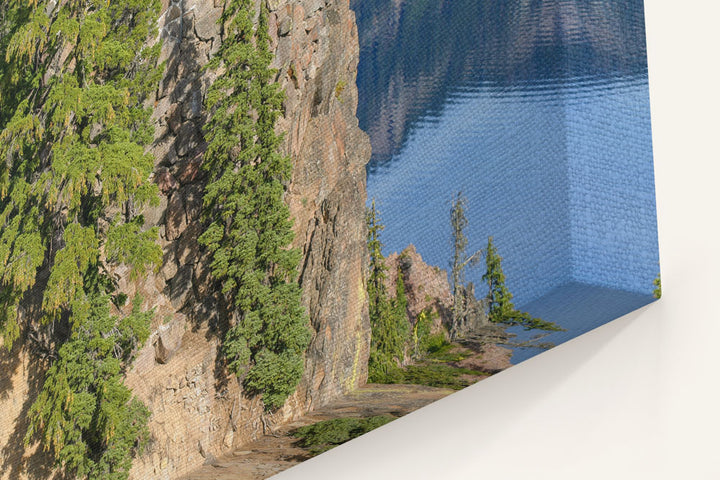 Sinnott Memorial and Mountain Hemlock, Crater Lake National Park, Oregon, USA