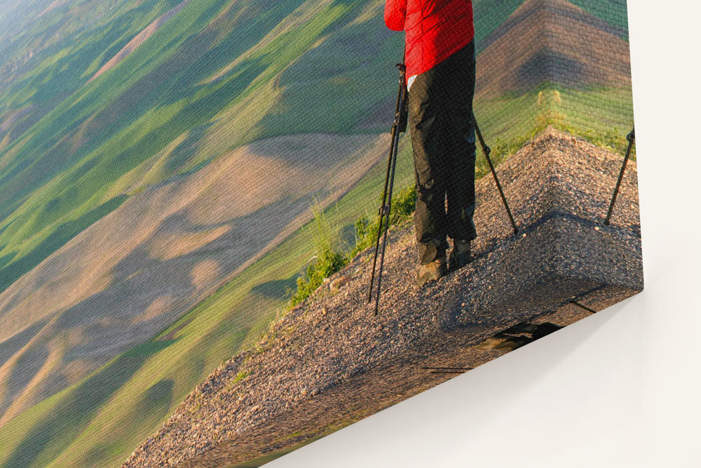 Photographer and Palouse Hills, Steptoe Butte State Park, Washington