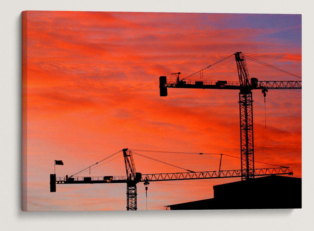 Evening sky colors at twilight, Madison, Wisconsin, USA