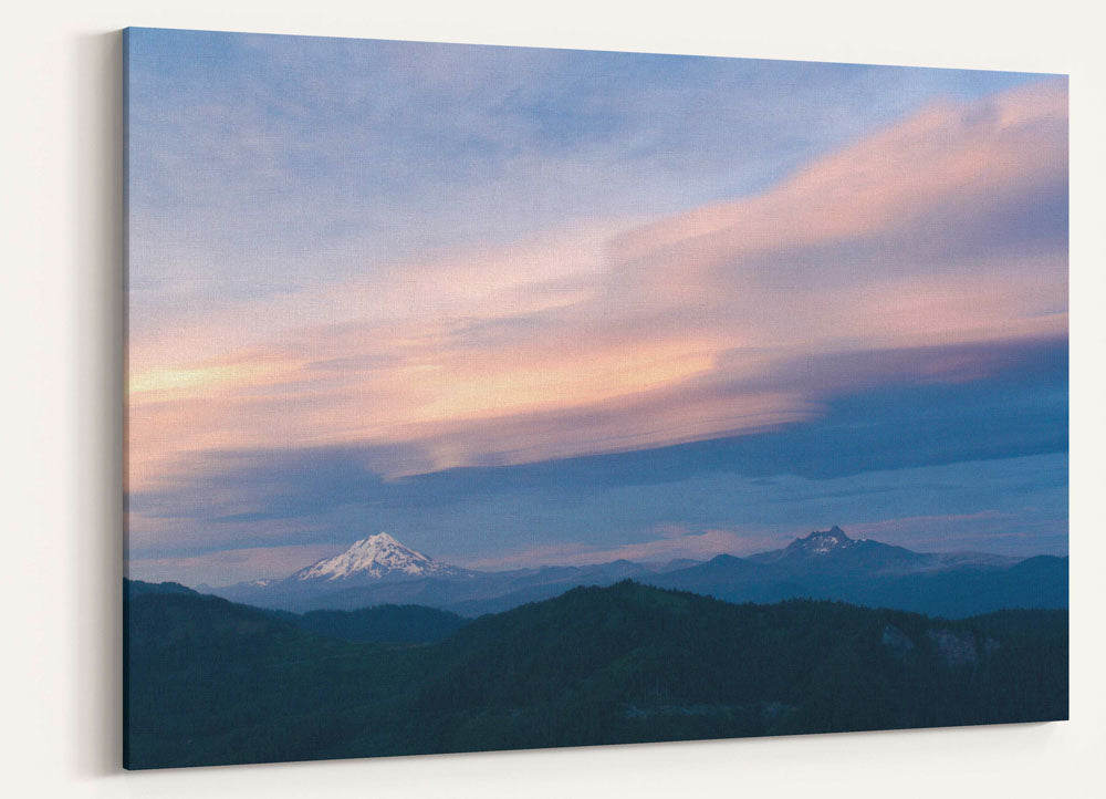 Pink Lenticular Clouds Over Cascades Mountains, Oregon