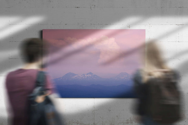 Pink Cumulus Storm Clouds Over The Three Sisters, Oregon