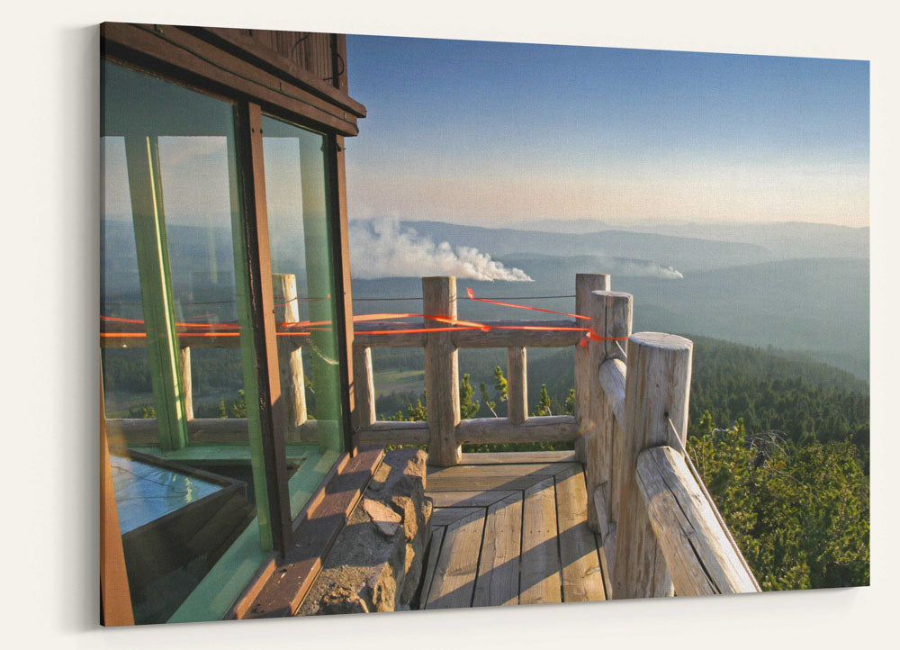 Bybee Wildfire from Watchman Peak Lookout, Crater Lake National Park, Oregon