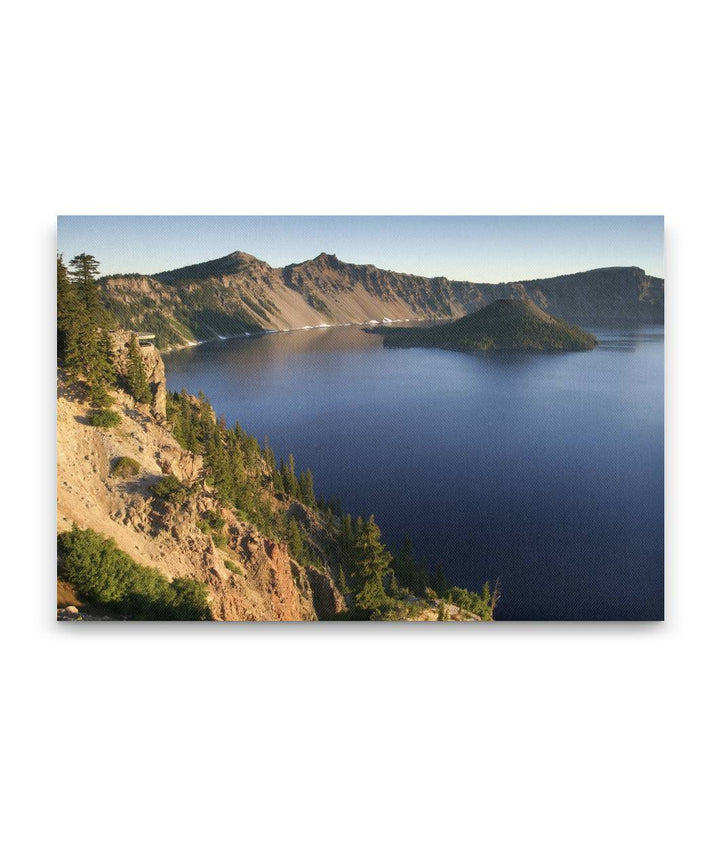 Sinnott Memorial, Wizard Island and West Caldera Rim, Crater Lake National Park, Oregon, USA