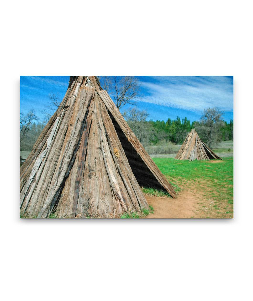Reconstructed Bark Houses, Chaw'se Indian Grinding Rock State Historic Park, California, USA