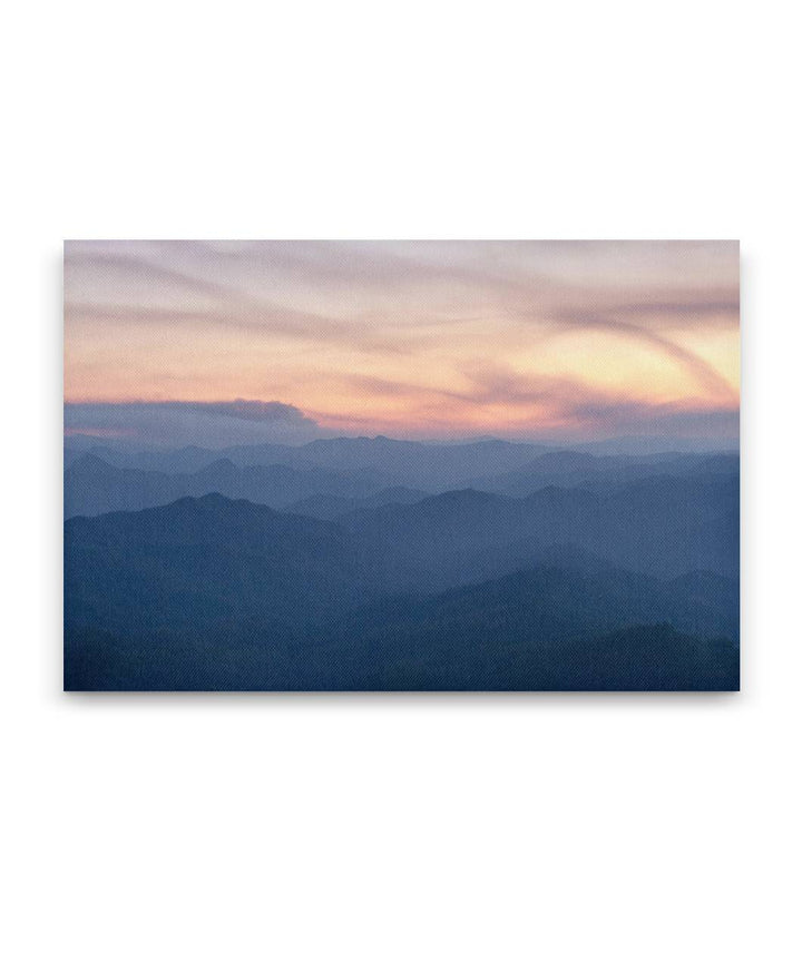 Jones Wildfire and Drift Smoke At Sunset, Willamette Forest, Oregon