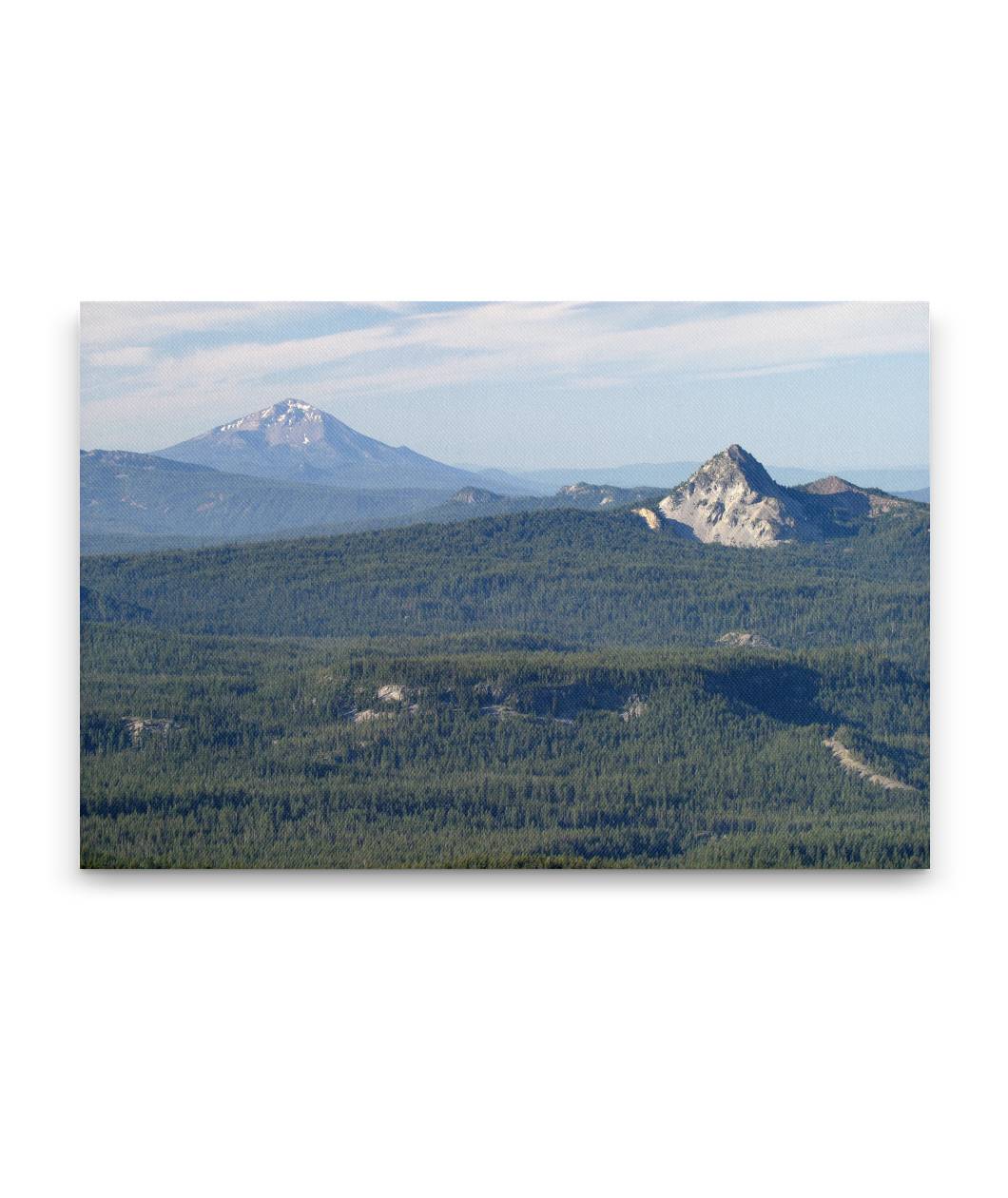 Union Peak (right) and Mount McLoughlin, Crater Lake National Park, Oregon