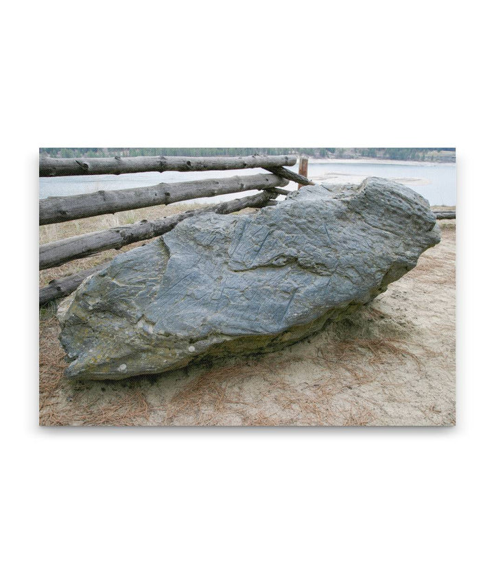 The Sharpening stone, Saint Paul's Mission, Lake Roosevelt National Recreation Area, Washington, USA