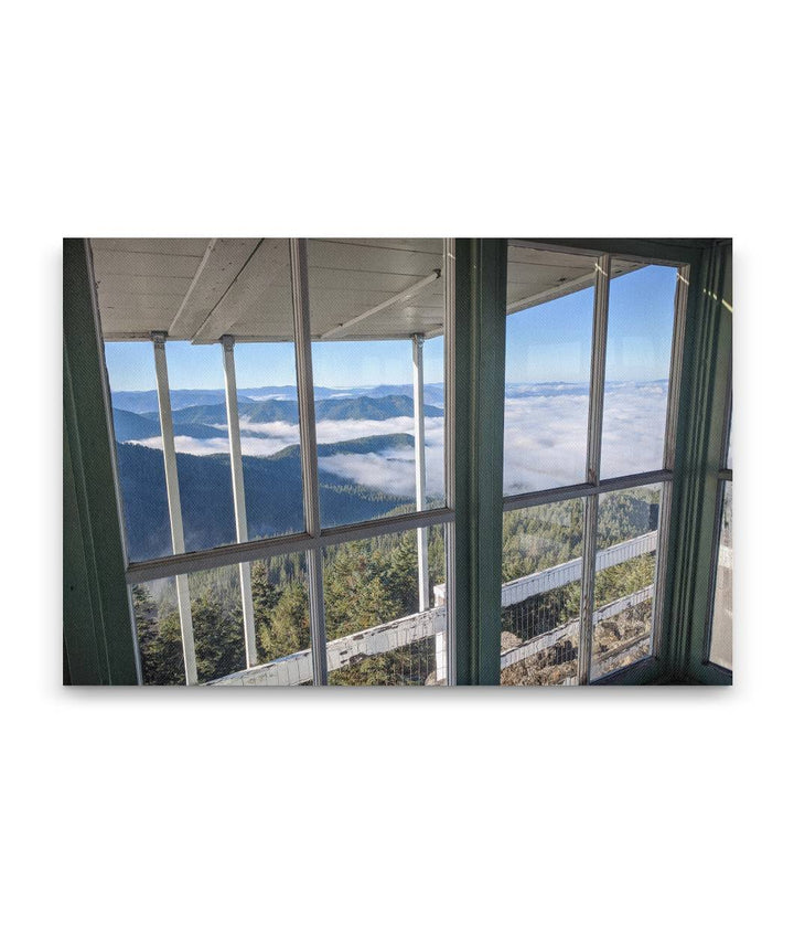 HJ Andrews Forest and Marine Layer From Carpenter Mountain Fire Lookout, Oregon