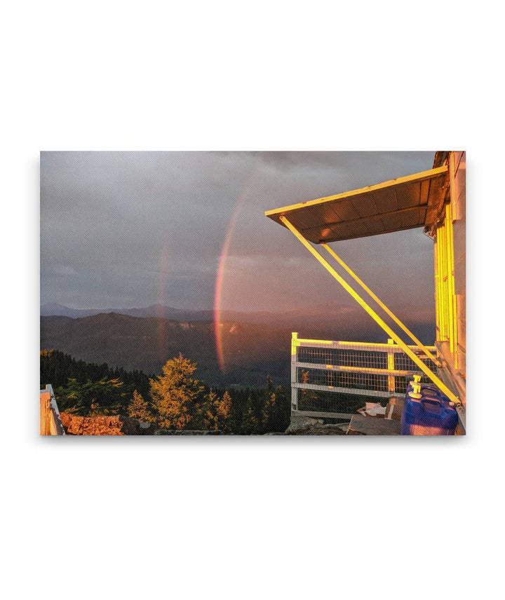 Double Rainbow From Carpenter Mountain Fire Lookout, Willamette National Forest, Oregon, USA