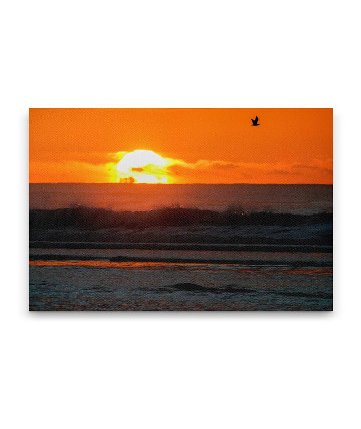 Sunset Over Pacific Ocean, Oregon Dunes National Recreation Area, Oregon, USA