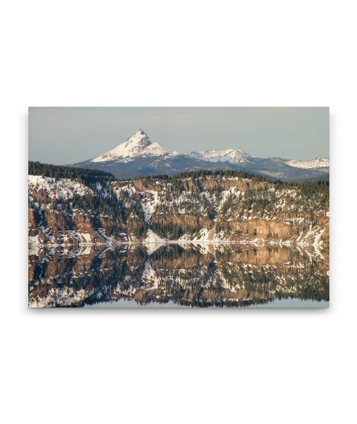 Inner Calder Rim Reflection With Thielsen Peak In Background, Crater Lake National Park, Oregon