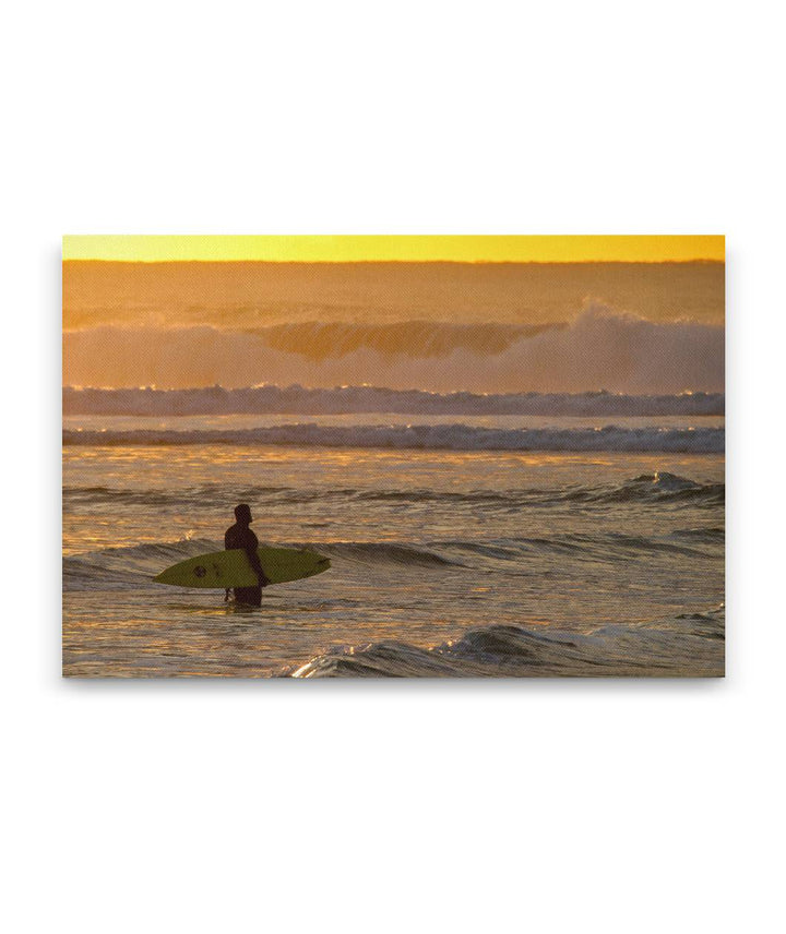 Surfer At Sunset, Oregon Dunes National Recreation Area, Oregon, USA