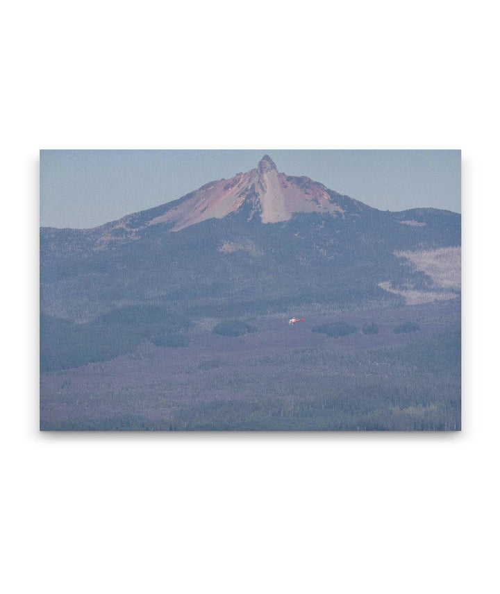 Fire Helicopter Over Mount Washington, Mount Washington Wilderness, Oregon, USA