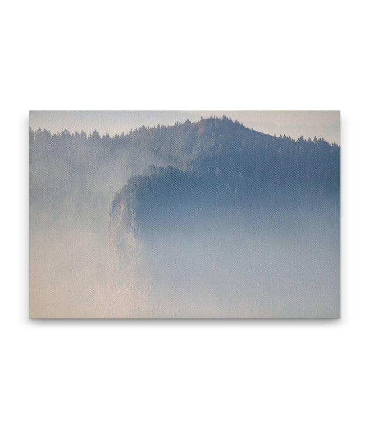 Lookout Mountain Basalt Rock Outcrop and Heavy Smoke, HJ Andrews Forest, Oregon