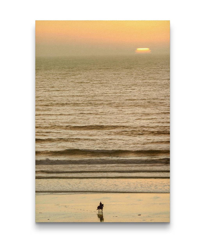 Horse and Rider at Sunset, Moonstone Beach, Trinidad, California