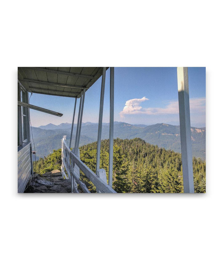 Whitewater Fire From Carpenter Mountain Fire Lookout, Willamette National Forest, Oregon, USA