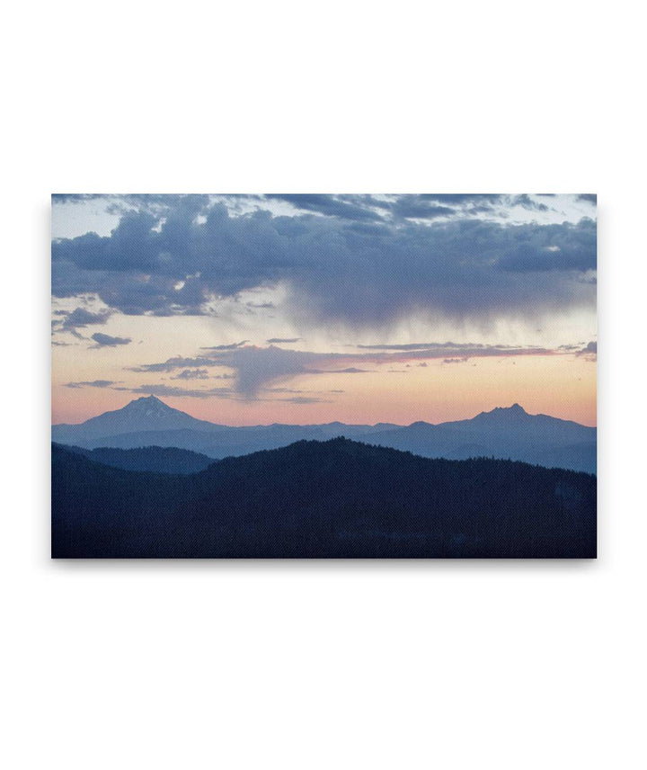 Mount Jefferson and Three-fingered Jack at Sunrise, Willamette Forest, Oregon