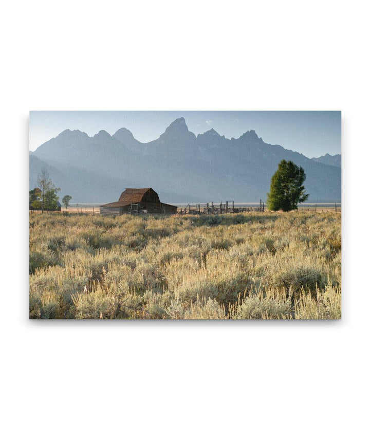 Historic Moulton Barn and Teton Mountains, Mormon Row, Grand Teton National Park, Wyoming