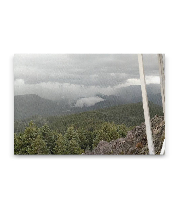 Thunderstorm Over HJ Andrews Forest From Carpenter Mountain Fire Lookout, Oregon, USA