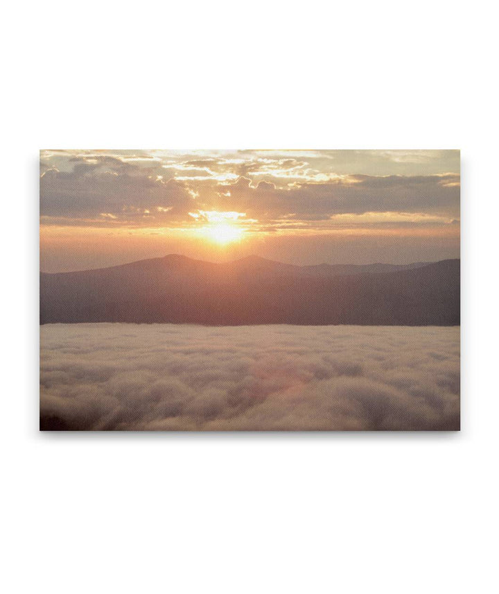 Marine layer Over Cascades Mountain Range at sunrise, Willamette National Forest, Oregon