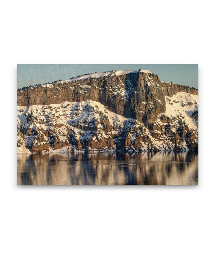 Llao Rock and Crater Lake In Winter, Crater Lake National Park, Oregon