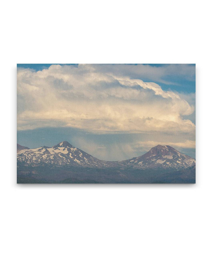 Cumulonimbus Clouds Over South Sister and Middle Sister, Three Sisters Wilderness, Oregon, USA