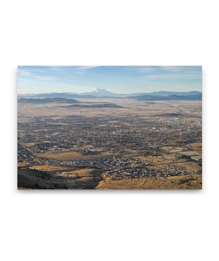 Klamath Falls Cityscape and Mount Shasta, Hogback Mountain, Oregon